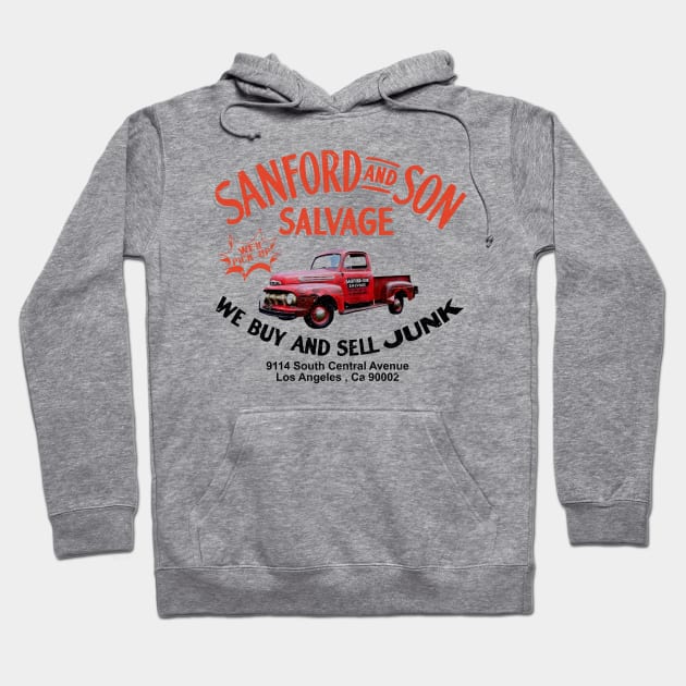 Sanford and Son Salvage Worn Truck Hoodie by Alema Art